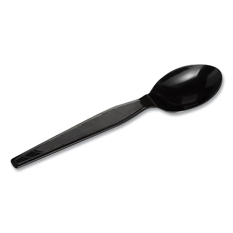 DIXIE FOOD SERVICE Plastic Cutlery, Heavyweight Spoon, Black, 1,000/Carton (DXETH517) thumbnail 2