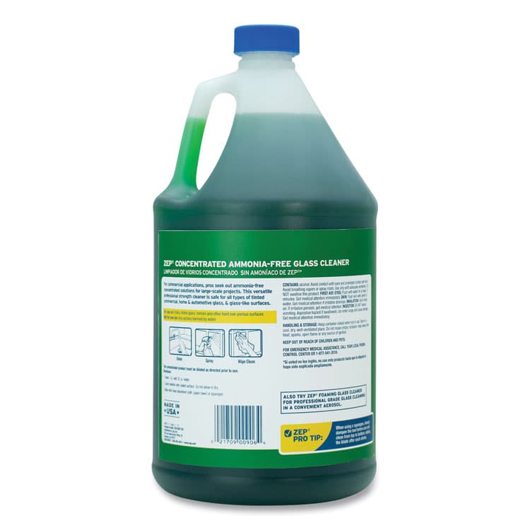 ZEP . Ammonia-Free Glass Cleaner, Pleasant Scent, 1 gal Bottle, 4/Carton (ZPEZU1052128CT) thumbnail 3