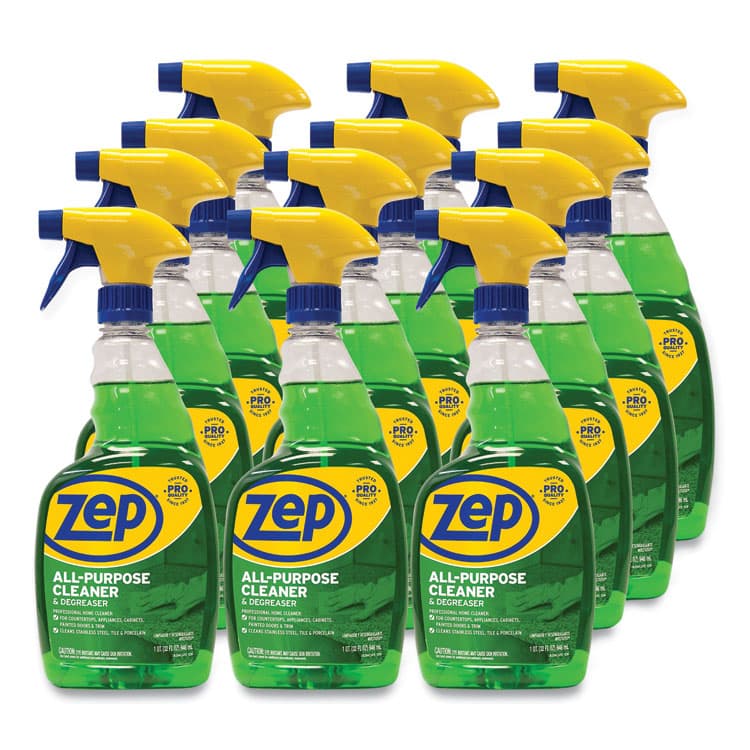 ZEP . All-Purpose Cleaner and Degreaser, Fresh Scent, 32 oz Spray Bottle, 12/Carton (ZPEZUALL32CT)