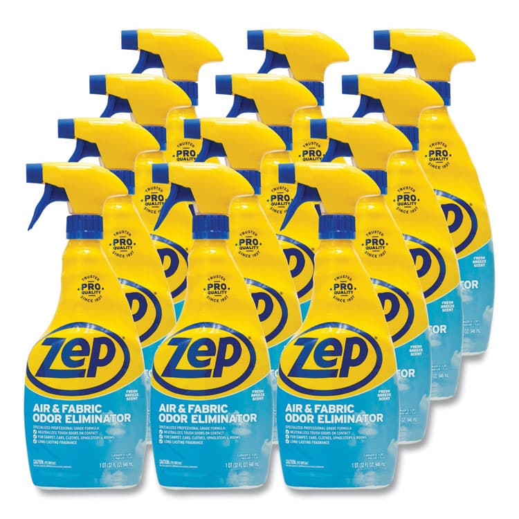 ZEP . Air and Fabric Odor Eliminator, Fresh Scent, 32 oz Bottle, 12/Carton (ZPEZUAIR32CT)