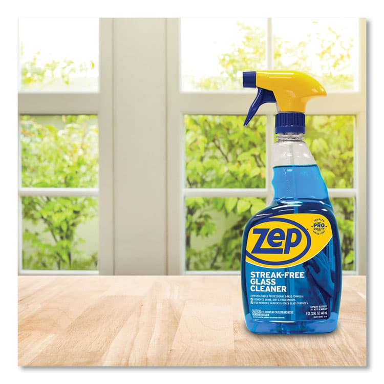 ZEP . Streak-Free Glass Cleaner, Pleasant Scent, 32 oz Spray Bottle, 12/Carton (ZPEZU112032CT) thumbnail 4