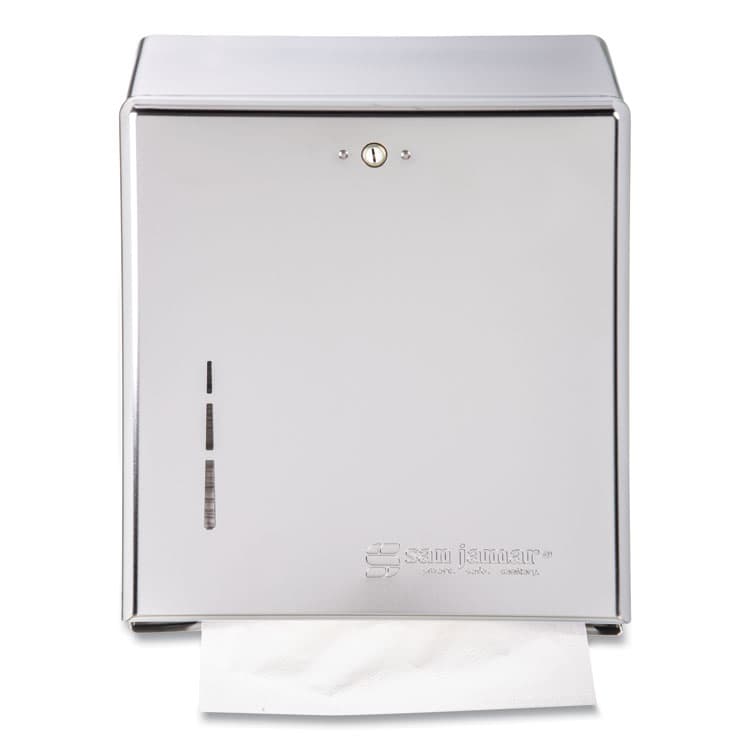 CFS BRANDS C-Fold/Multifold Towel Dispenser, 11.38 x 4 x 14.75, Chrome (SJMT1900XC)