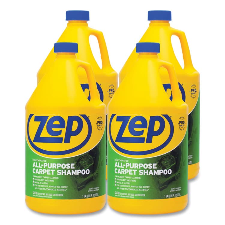 ZEP . Concentrated All-Purpose Carpet Shampoo, Unscented, 1 gal, 4/Carton (ZPEZUCEC128CT)
