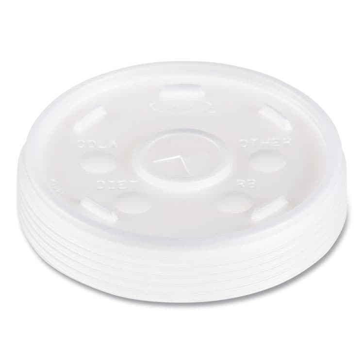DART Plastic Lids, Straw-Slot Lid, Fits 12 oz to 24 oz Hot/Cold Foam Cups, Translucent, 100/Pack, 10 Packs/Carton (DCC16SL) thumbnail 2