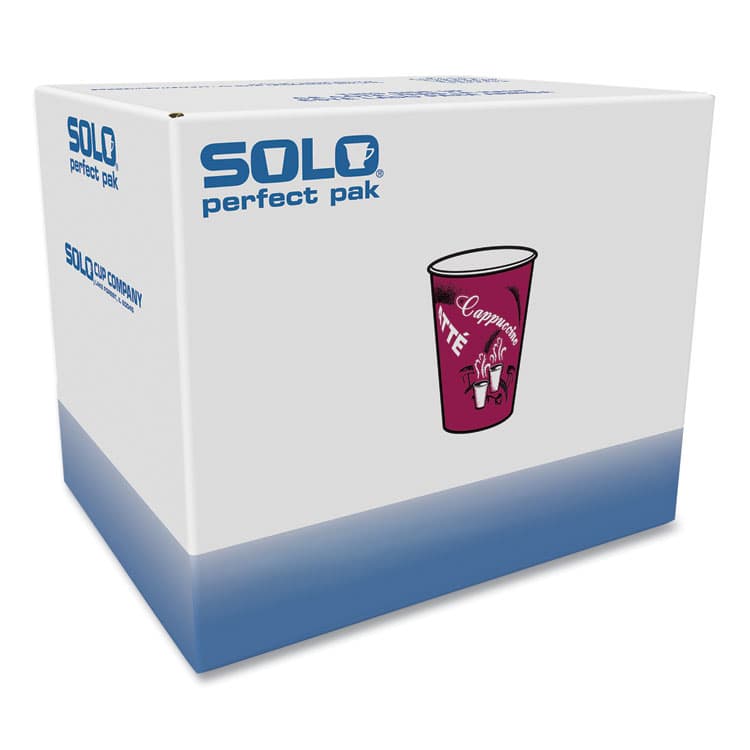 DART Paper Hot Drink Cups in Bistro Design, 8 oz, Maroon, 500/Carton (SCCOF8BI0041) thumbnail 4