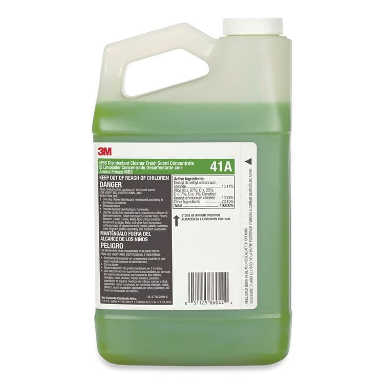 3M/COMMERCIAL TAPE DIV. MBS Disinfectant Cleaner Concentrate, 0.5 gal Bottle, Fresh Scent, 4/Carton (MMM41A)