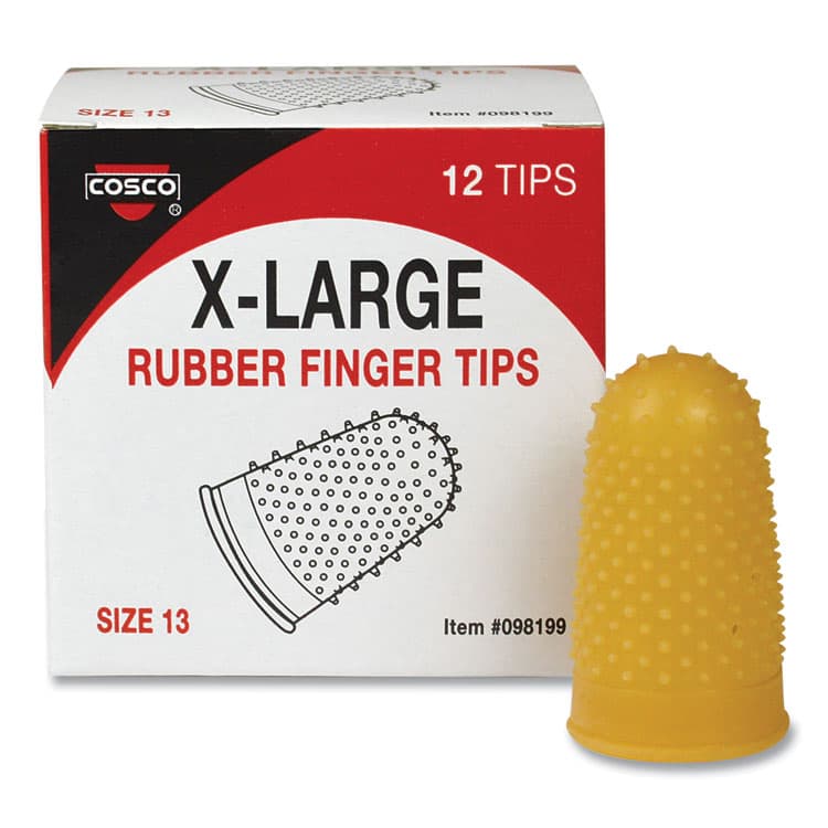 CONSOLIDATED STAMP Fingertip Pads, Size 13, Extra Large, Amber, 12/Pack (CSC098199)