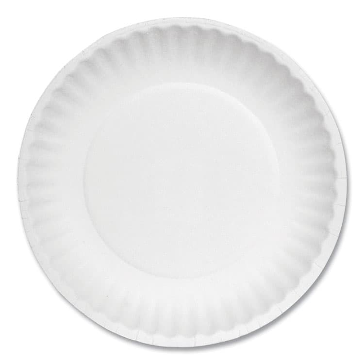 AJM PACKAGING CORP. White Paper Plates, 6" dia, 100/Pack, 10 Packs/Carton (AJMPP6GREWH)