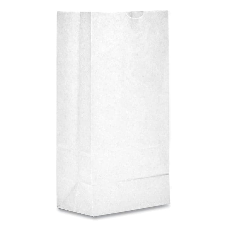 ROSS & WALLACE PAPER PRODUCTS, . Grocery Paper Bags, 8# Size, 35# Basis Weight, 6" x 3.88" x 12.5", White, 500/Bundle (BAGGW8500) thumbnail 3
