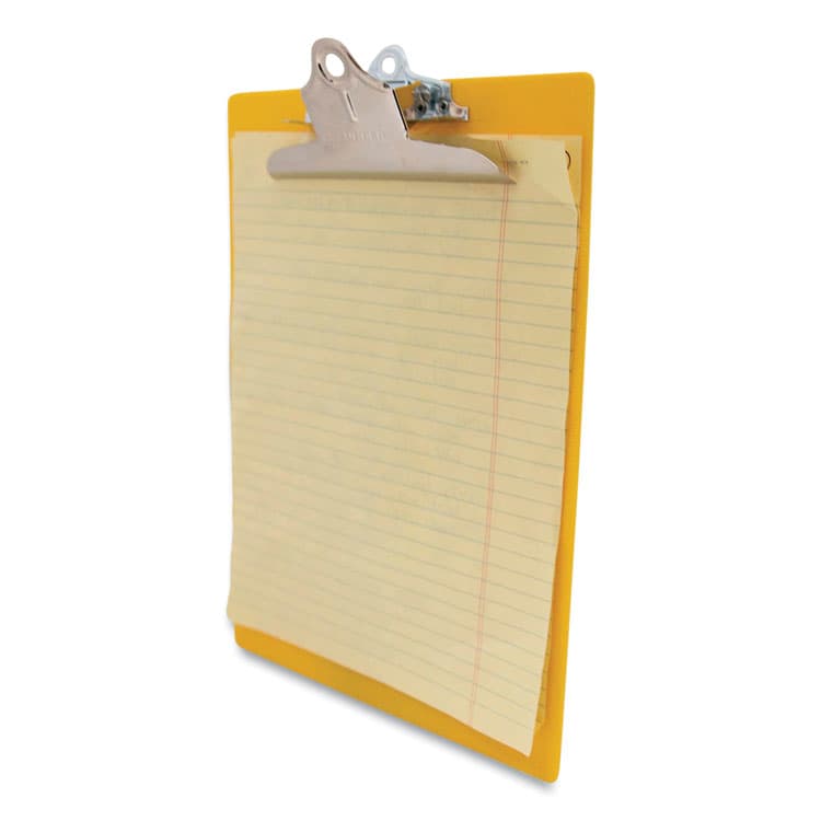 SAUNDERS MFG. CO., . Recycled Plastic Clipboard with Ruler Edge, 1" Clip Capacity, Holds 8.5 x 11 Sheets, Yellow (SAU21605) thumbnail 2