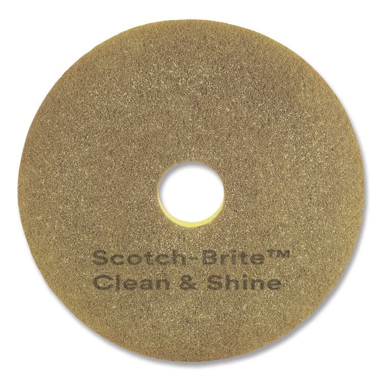 3M/COMMERCIAL TAPE DIV. Clean and Shine Pad, 13" Diameter, Brown/Yellow, 5/Carton (MMM09549)