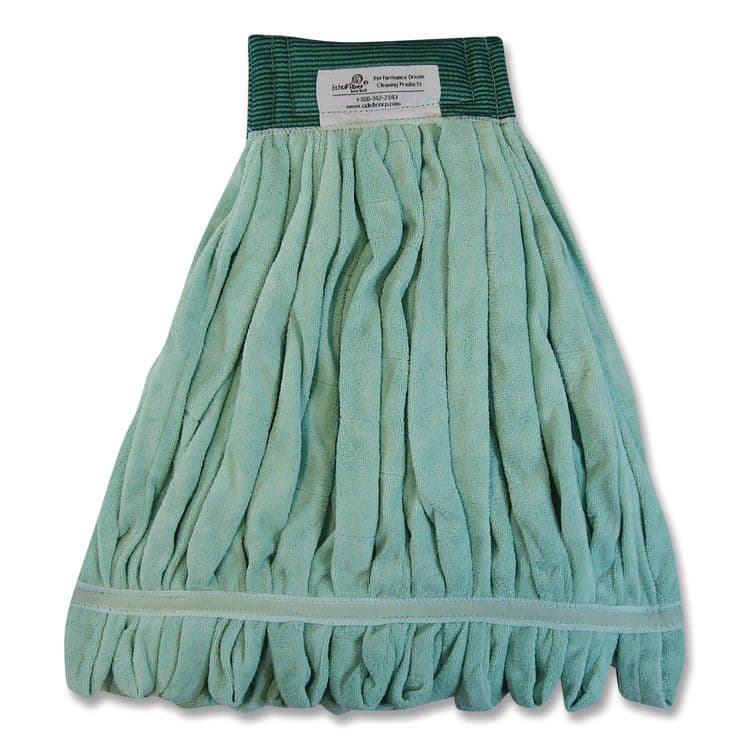 THE ODELL CORPORATION EchoFiber Microfiber Loop Mop, Medium, Split Microfiber, Green, 5" Green Headband (ODCMWTMG)