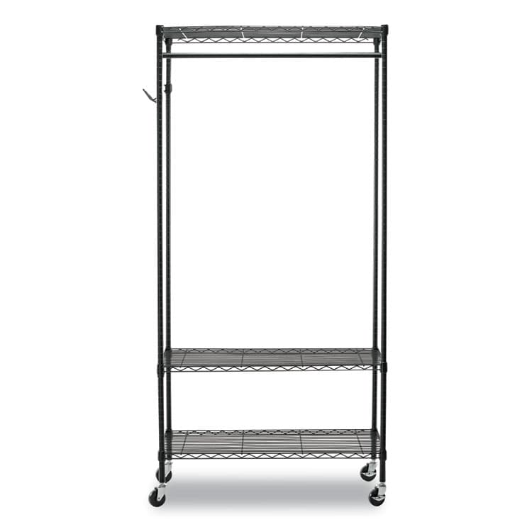 ALERA Wire Shelving Garment Rack, 40 Garments, 48w x 18d x 75h, Black (ALEGR364818BL) thumbnail 3