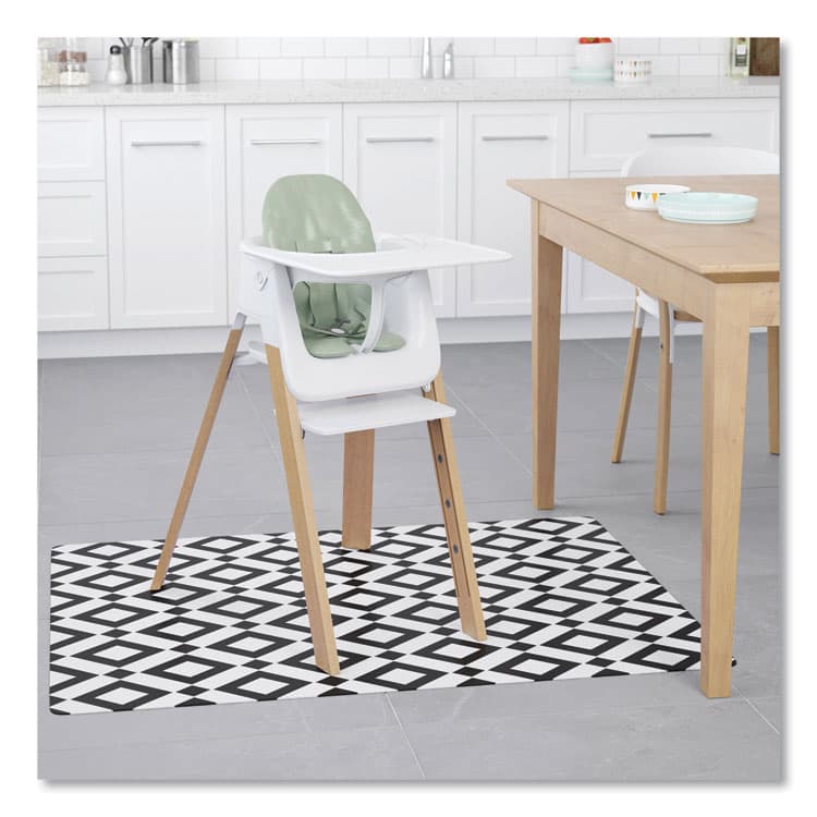 DEFLECTO CORPORATION FashionMat Chair Mat for Flat Pile Carpeted and Hard Floors, Rectangular, Straight Edges, 35" x 40", White/Black (DEFCM3540BD) thumbnail 3