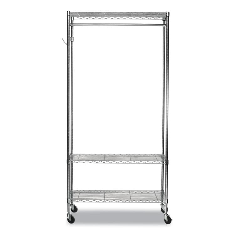 ALERA Wire Shelving Garment Rack, 40 Garments, 48w x 18d x 75h, Silver (ALEGR364818SR) thumbnail 2