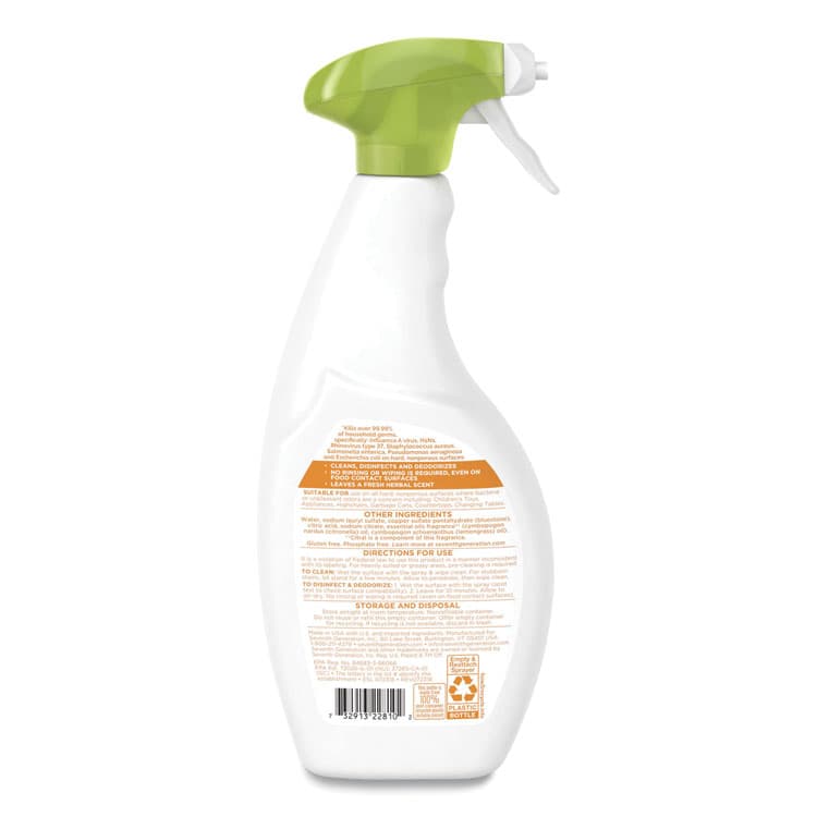 SEVENTH GENERATION Botanical Disinfecting Multi-Surface Cleaner, 26 oz Spray Bottle, 8/Carton (SEV22810CT) thumbnail 3