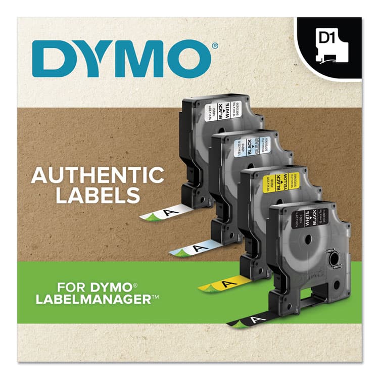 DYMO D1 Standard Labels, 0.5" x 23 ft, Black Print on White Tape, 6/Pack (DYM2025517) thumbnail 3