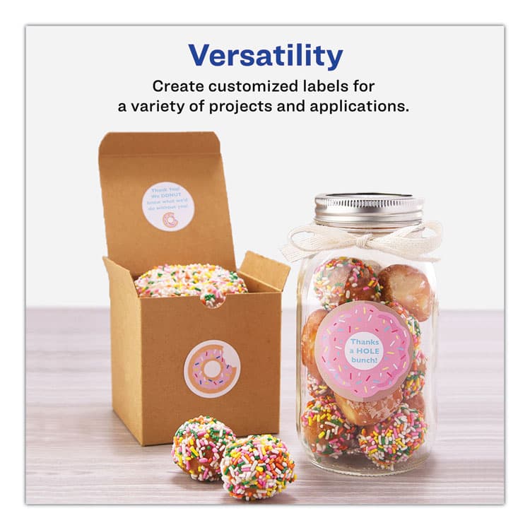 AVERY PRODUCTS CORPORATION Round Print-to-the Edge Labels with SureFeed and EasyPeel, 2" dia, Matte White, 300/Pack (AVE22877) thumbnail 2