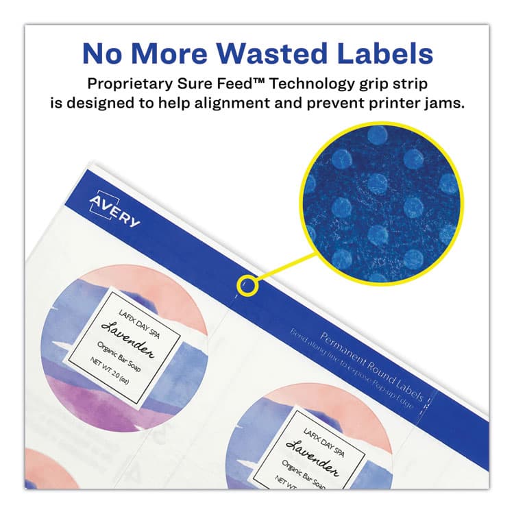 AVERY PRODUCTS CORPORATION Printable Self-Adhesive Permanent ID Labels w/Sure Feed, 0.75" dia, Clear, 400/PK (AVE4222) thumbnail 4