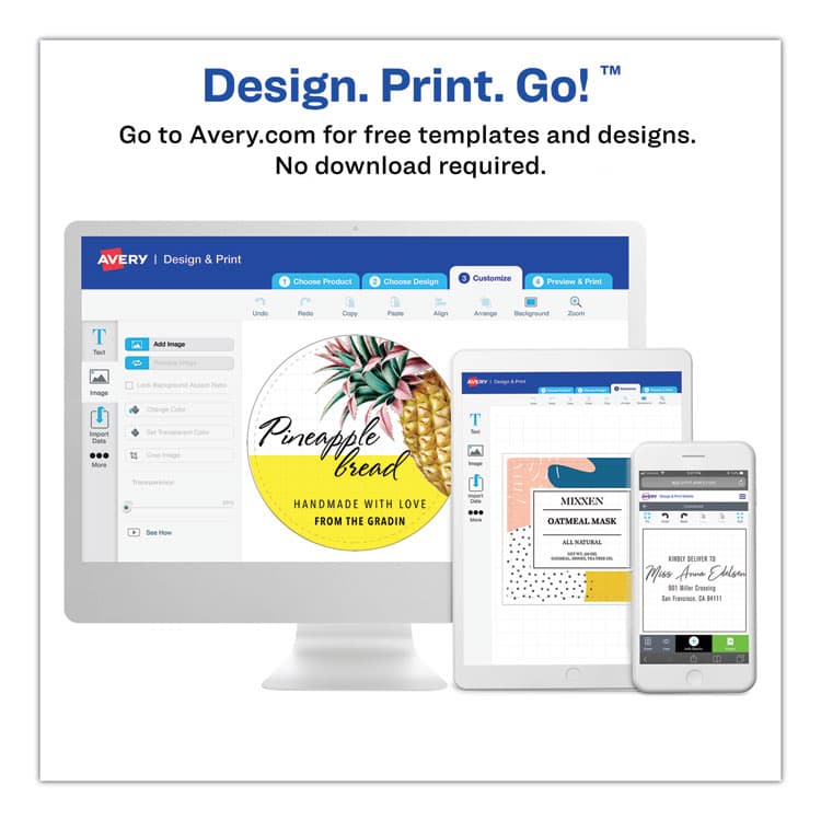 AVERY PRODUCTS CORPORATION Round Brown Kraft Print-to-the-Edge Labels, 2.5" dia, 225/PK (AVE22808) thumbnail 4