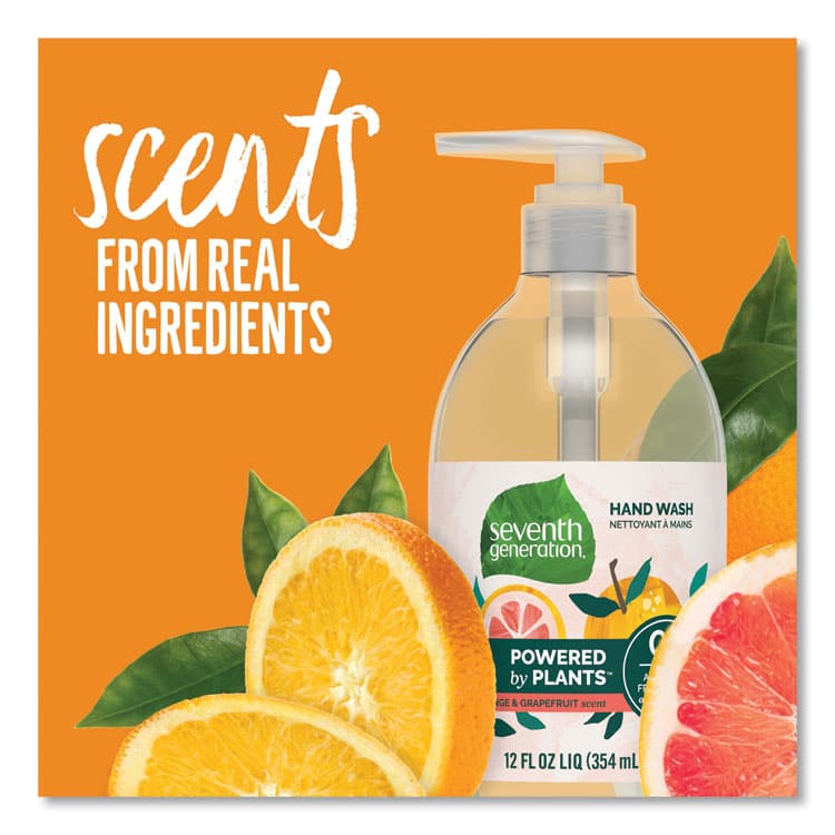 SEVENTH GENERATION Natural Hand Wash, Mandarin Orange and Grapefruit Scent, 12 oz, 8/Carton (SEV22925CT) thumbnail 4