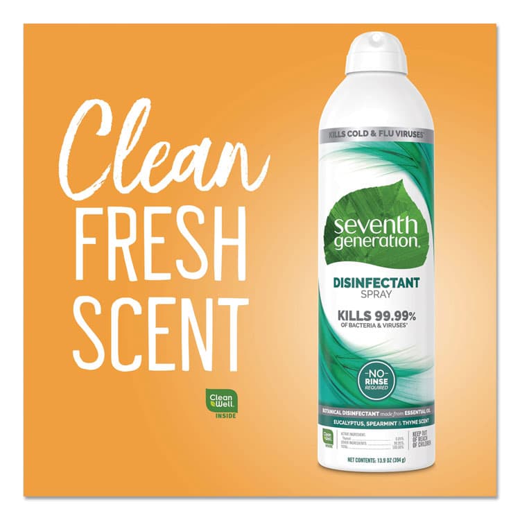 SEVENTH GENERATION Disinfectant Sprays, Eucalyptus/Spearmint/Thyme, 13.9 oz Spray Bottle, 8/Carton (SEV22981) thumbnail 3