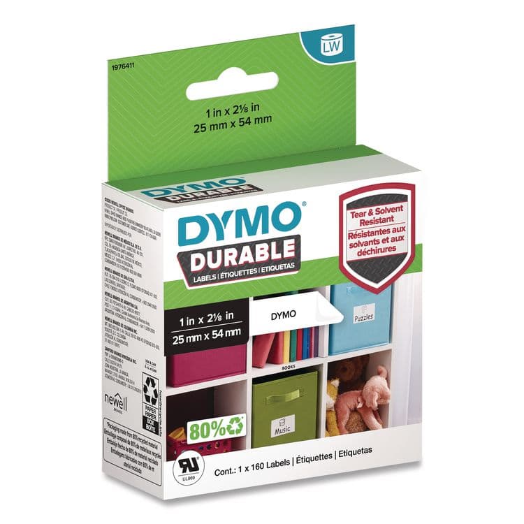 DYMO LW Durable Multi-Purpose Labels, 1" x 2.12", 160 Labels/Roll (DYM1976411)