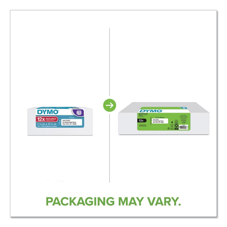 DYMO LW Address Labels, 1.13" x 3.5", White, 350 Labels/Roll, 12 Rolls/Pack (DYM2050768) thumbnail 3