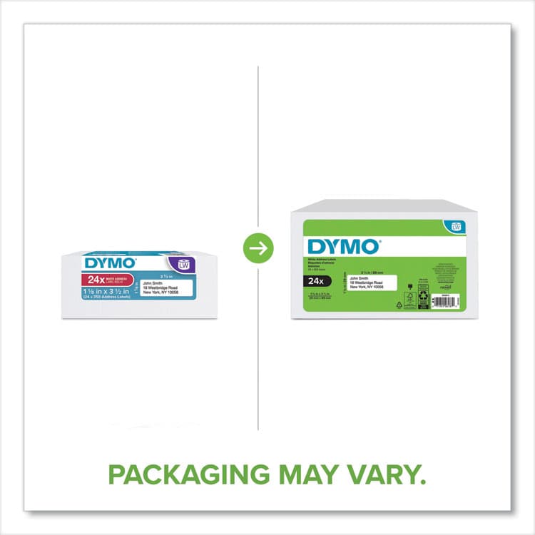 DYMO LW Address Labels, 1.13" x 3.5", White, 350 Labels/Roll, 24 Rolls/Box (DYM2050813) thumbnail 3