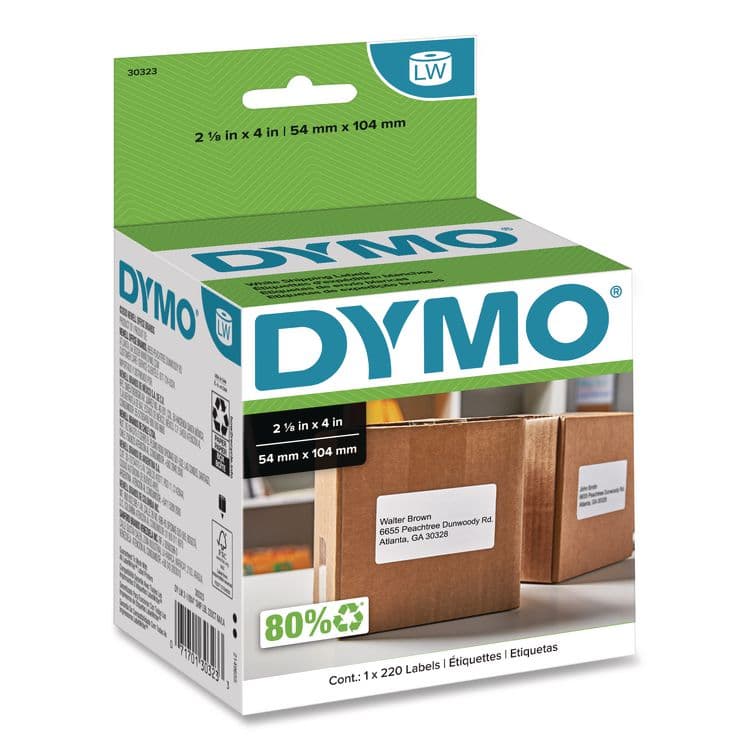 DYMO LabelWriter Shipping Labels, 2.12 x 4, White, 220 Labels/Roll (DYM30323)
