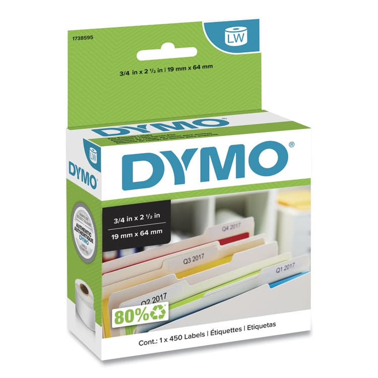 DYMO LabelWriter Bar Code Labels, 0.75" x 2.5", White, 450 Labels/Roll (DYM1738595)