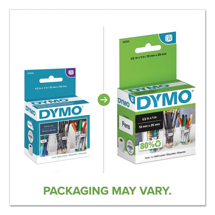DYMO LabelWriter Multipurpose Labels, 0.5" x 1", White, 1000 Labels/Roll (DYM30333) thumbnail 2
