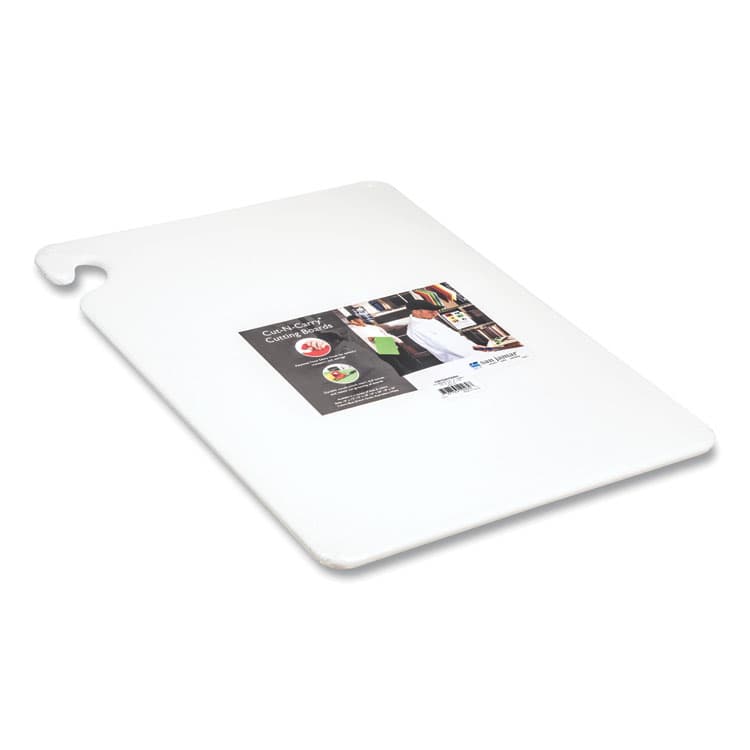 CFS BRANDS Cut-N-Carry Color Cutting Boards, Plastic, 20 x 15 x 0.5, White (SJMCB152012WH) thumbnail 2