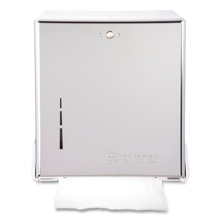 CFS BRANDS True Fold C-Fold/Multifold Paper Towel Dispenser, 11.63 x 5 x 14.5, Chrome (SJMT1905XC)