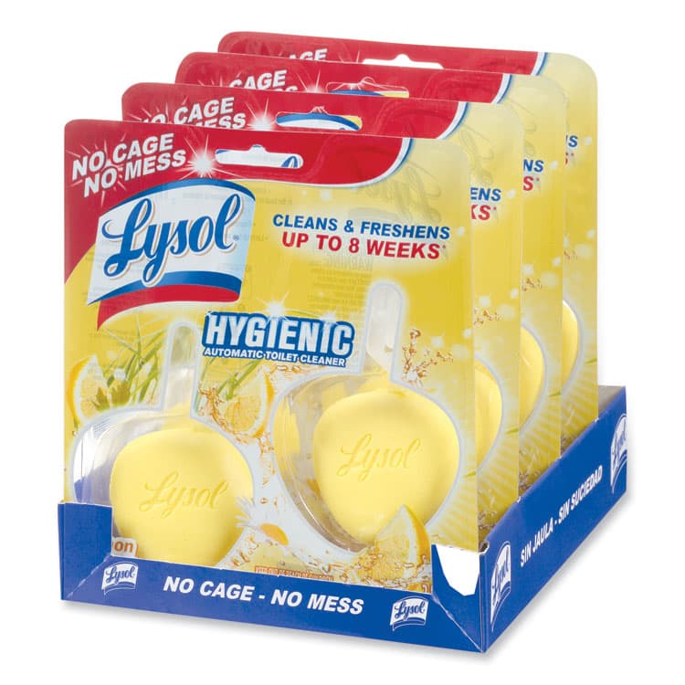 RECKITT BENCKISER Hygienic Automatic Toilet Bowl Cleaner, Lemon Breeze, 2/Pack (RAC83723) thumbnail 4