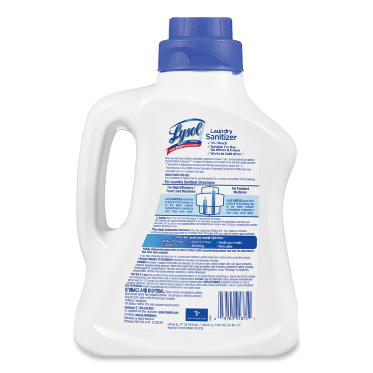 RECKITT BENCKISER Laundry Sanitizer, Liquid, Crisp Linen, 90 oz, 4/Carton (RAC95872) thumbnail 3