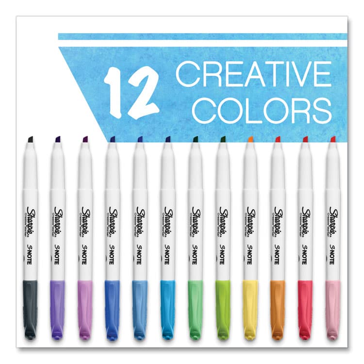 SANFORD S-Note Creative Markers, Assorted Ink Colors, Chisel Tip, Assorted Barrel Colors, 12/Pack (SAN2158060) thumbnail 3