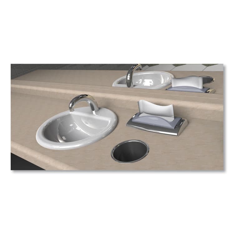 CFS BRANDS In-Counter Napkin Dispenser, 7 x 5.5 x 19.63, Stainless Steel/Clear (SJMH2003CLSS) thumbnail 4