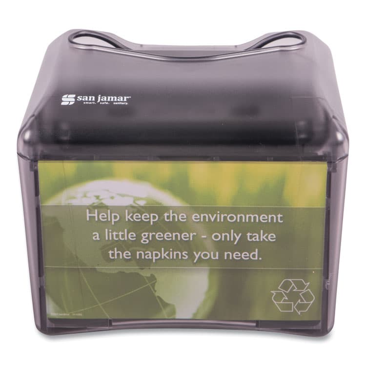 CFS BRANDS Venue Napkin Dispenser with Advertising Inset, 6.5 x 6.13 x 6.9, Black (SJMH4005TBK) thumbnail 4