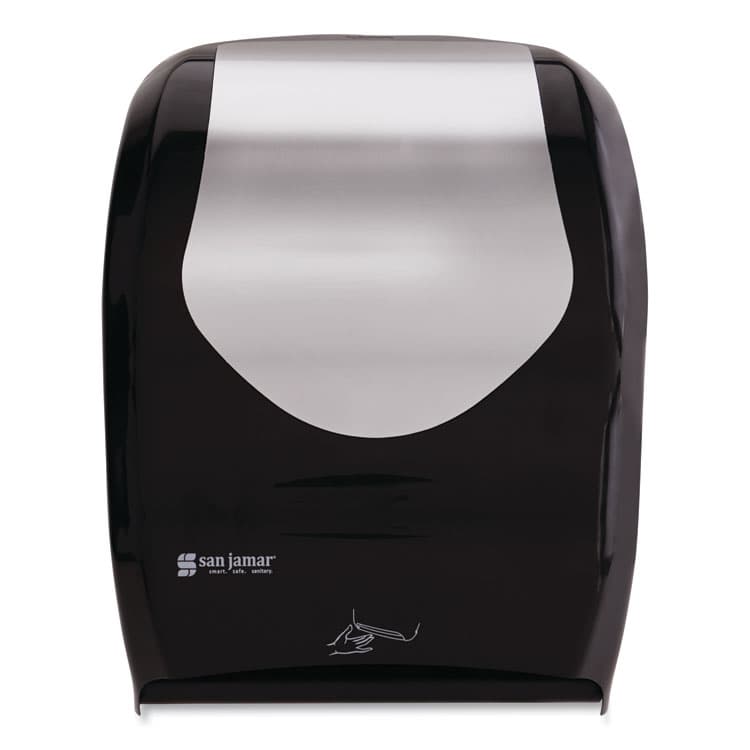 CFS BRANDS Smart System with iQ Sensor Towel Dispenser, 16.5 x 9.75 x 12, Black/Silver (SJMT1470BKSS)
