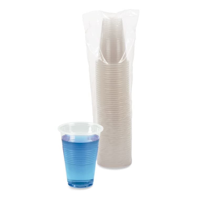 BOARDWALK Translucent Plastic Cold Cups, 16 oz, 50/Sleeve, 20 Sleeves/Carton (BWKTRANSCUP16CT) thumbnail 3