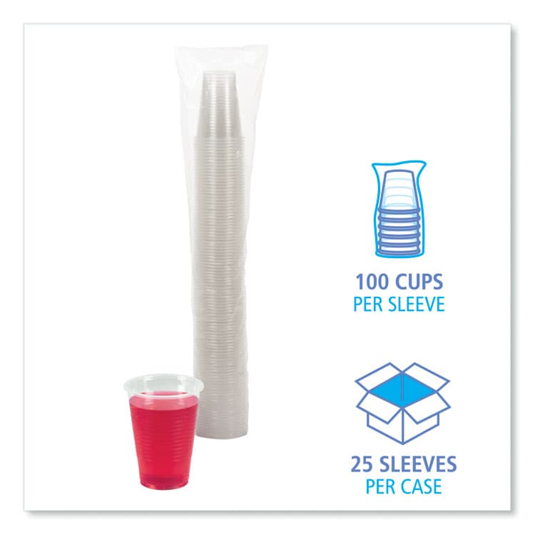 BOARDWALK Translucent Plastic Cold Cups, 9 oz, 100/Sleeve, 25 Sleeves/Carton (BWKTRANSCUP9CT) thumbnail 4