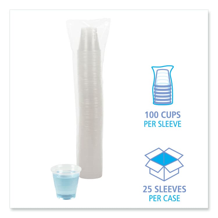 BOARDWALK Translucent Plastic Cold Cups, 5 oz, 100/Sleeve, 25 Sleeves/Carton (BWKTRANSCUP5CT) thumbnail 4