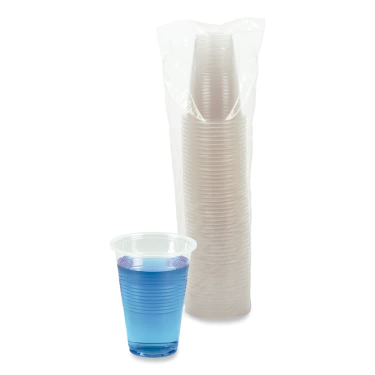 BOARDWALK Translucent Plastic Cold Cups, 16 oz, 50/Pack (BWKTRANSCUP16PK)