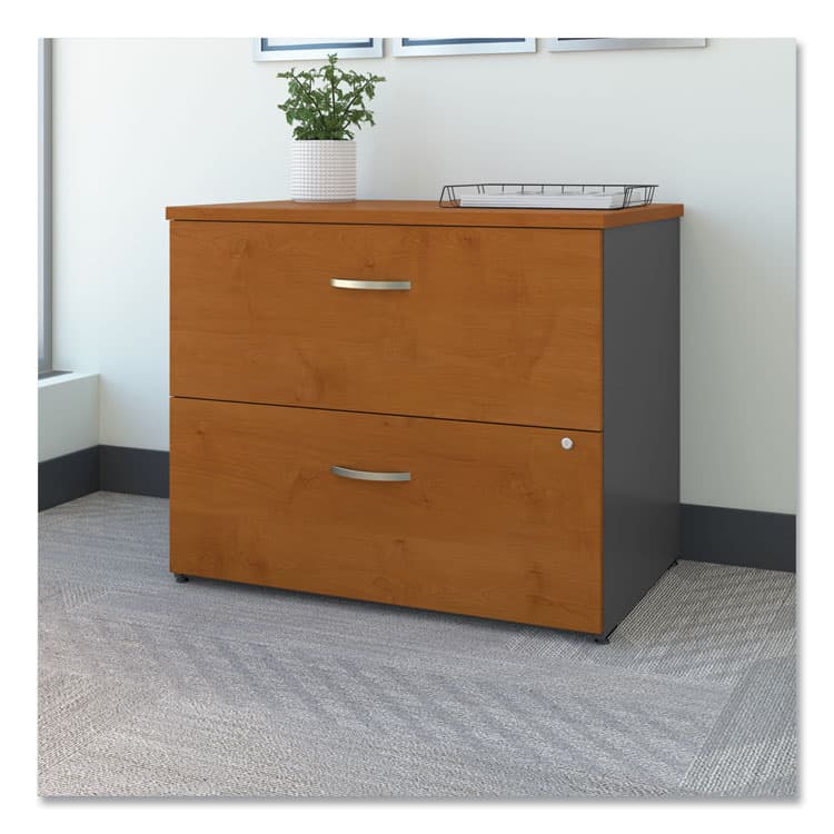 BUSH INDUSTRIES Series C Lateral File, 2 Legal/Letter/A4/A5-Size File Drawers, Natural Cherry/Graphite Gray, 35.75" x 23.38" x 29.88" (BSHWC72454ASU) thumbnail 2