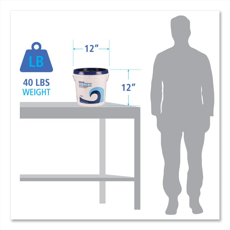 BOARDWALK Low Suds Industrial Powder Laundry Detergent, Fresh Lemon Scent, 40 lb Pail (BWKHURACAN40) thumbnail 4