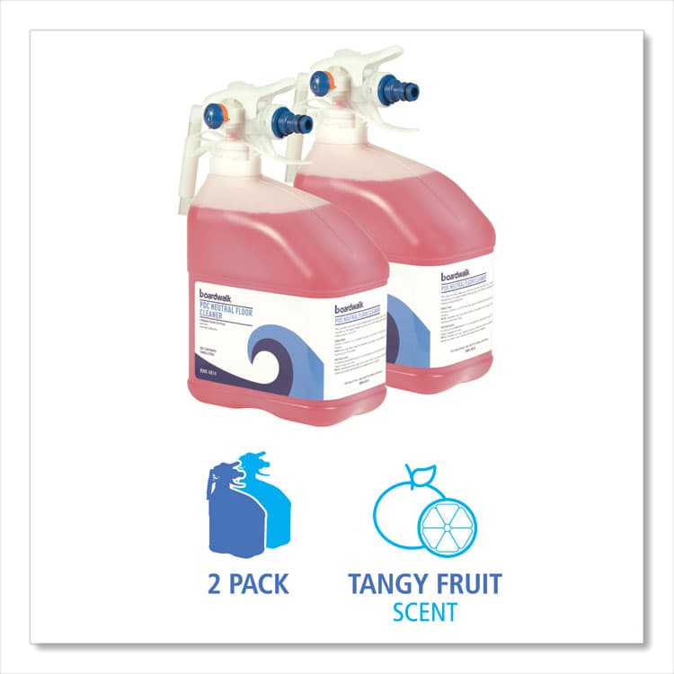 BOARDWALK PDC Neutral Floor Cleaner, Tangy Fruit Scent, 3 L Bottle, 2/Carton (BWK4814) thumbnail 2