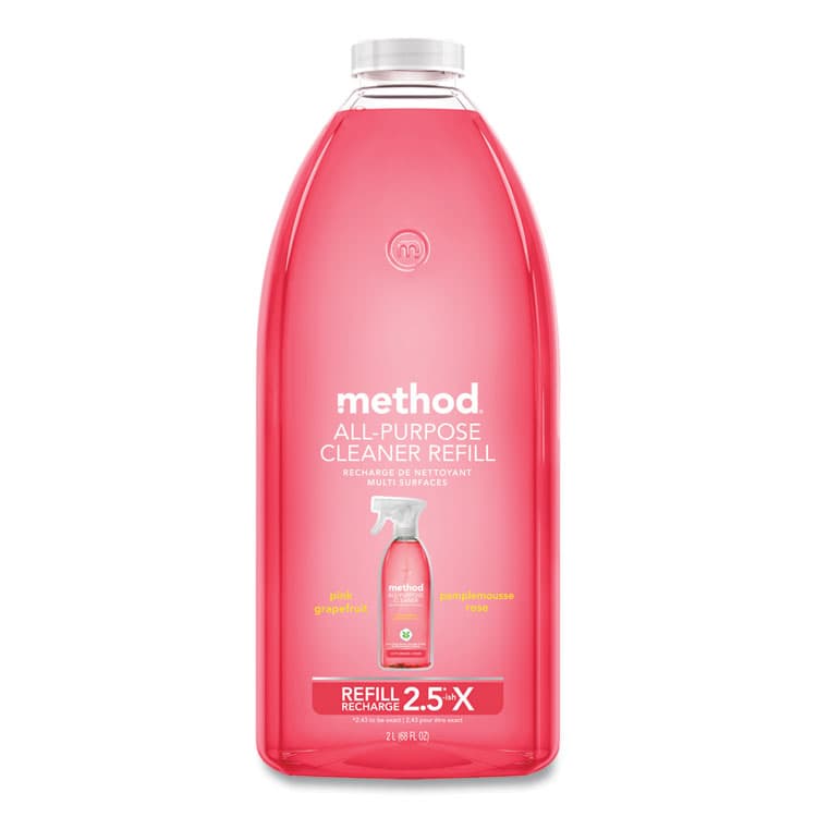 METHOD PRODUCTS . All Surface Cleaner, Grapefruit Scent, 68 oz Plastic Bottle, 6/Carton (MTH01468CT)