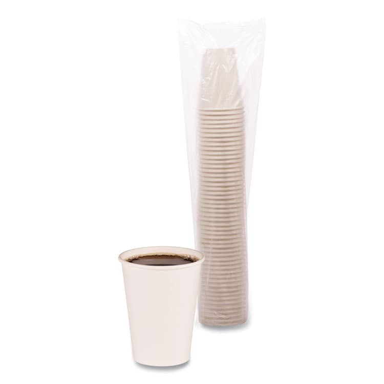 BOARDWALK Paper Hot Cups, 12 oz, White, 50/Sleeve, 20 Sleeves/Carton (BWKWHT12HCUP)