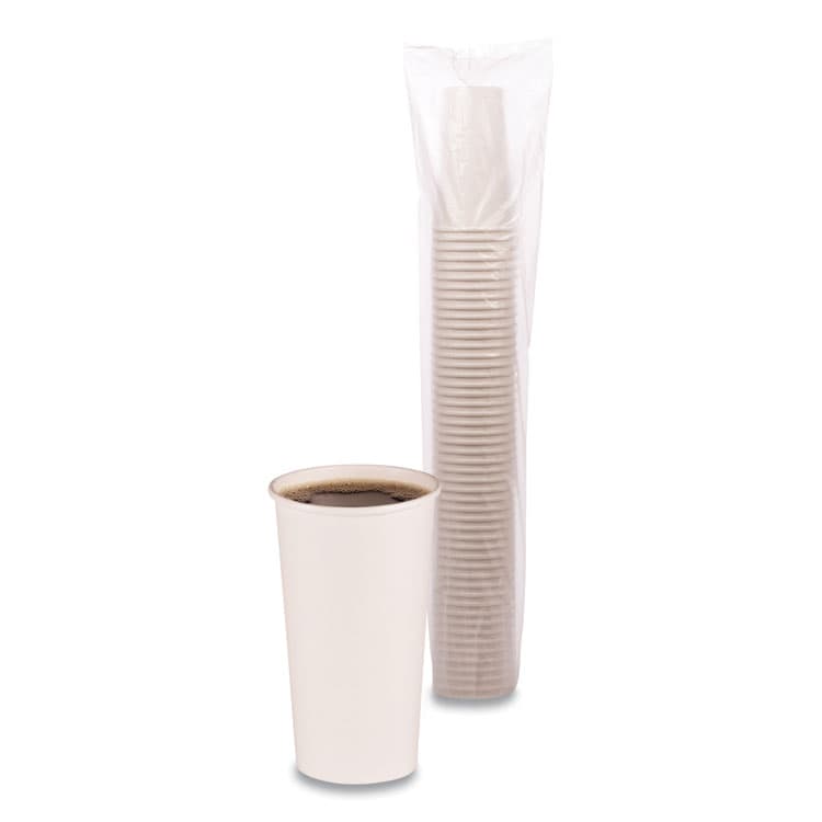 BOARDWALK Paper Hot Cups, 20 oz, White, 50/Sleeve, 12 Sleeves/Carton (BWKWHT20HCUP)